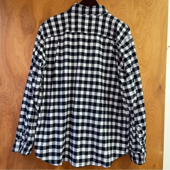 Carhartt Flannel Shirt Black White Mens Size Large Long Sleeve Rugged Flex - Picture 2 of 10